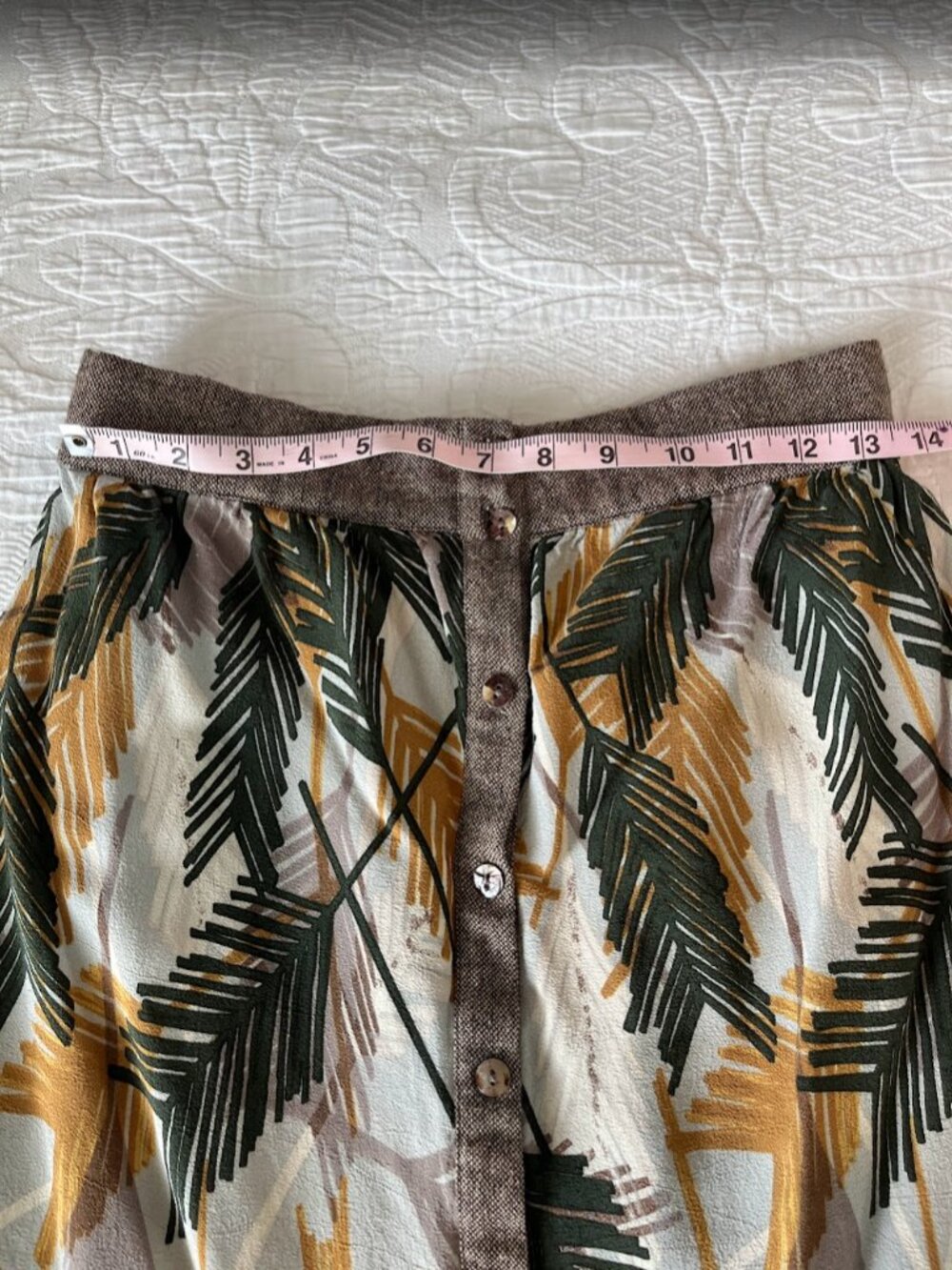 Anthropologie Edme and Esyllte Skirt Sz 4 Wool Trim Buttons Front - Picture 4 of 7